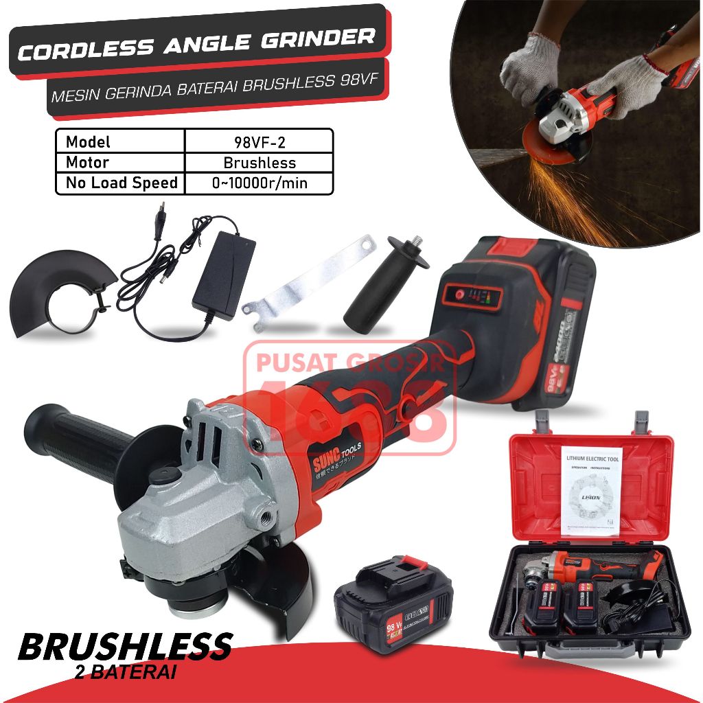 Mesin Gerinda Baterai Cordless Angle Grinder 98VF 98V  98 V