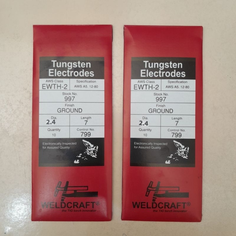 Tungsten Jarum Las Argon 2.4 mm Weldcraft (1pack = 10pcs)