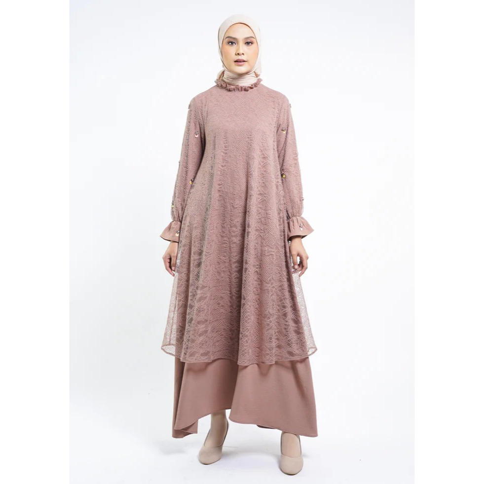 ELZATTA DRESS GAMIS LEBARAN GAMIS RUFFLES CHANTILY AL-BUKHARI PONOROGO