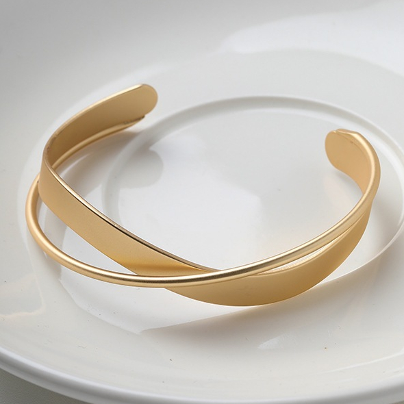 YHH-019 BANGLE GELANG ULIR Rhodium Titanium anti karat Lapis Emas VERY HIGH QUALITY