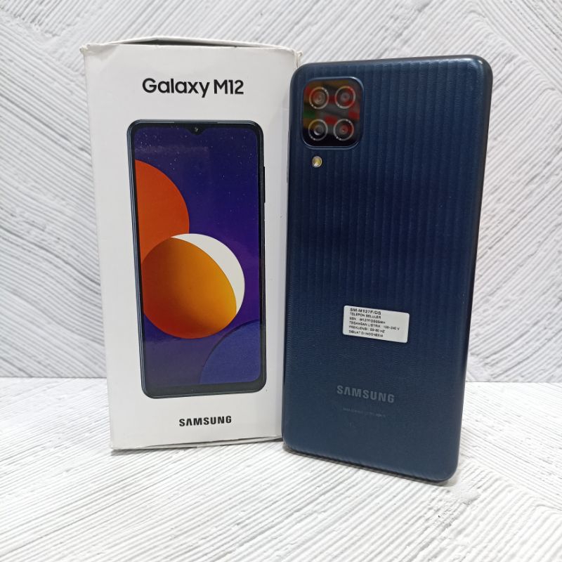 Samsung M12 4/64 GB Handphone Second Bekas Fullset