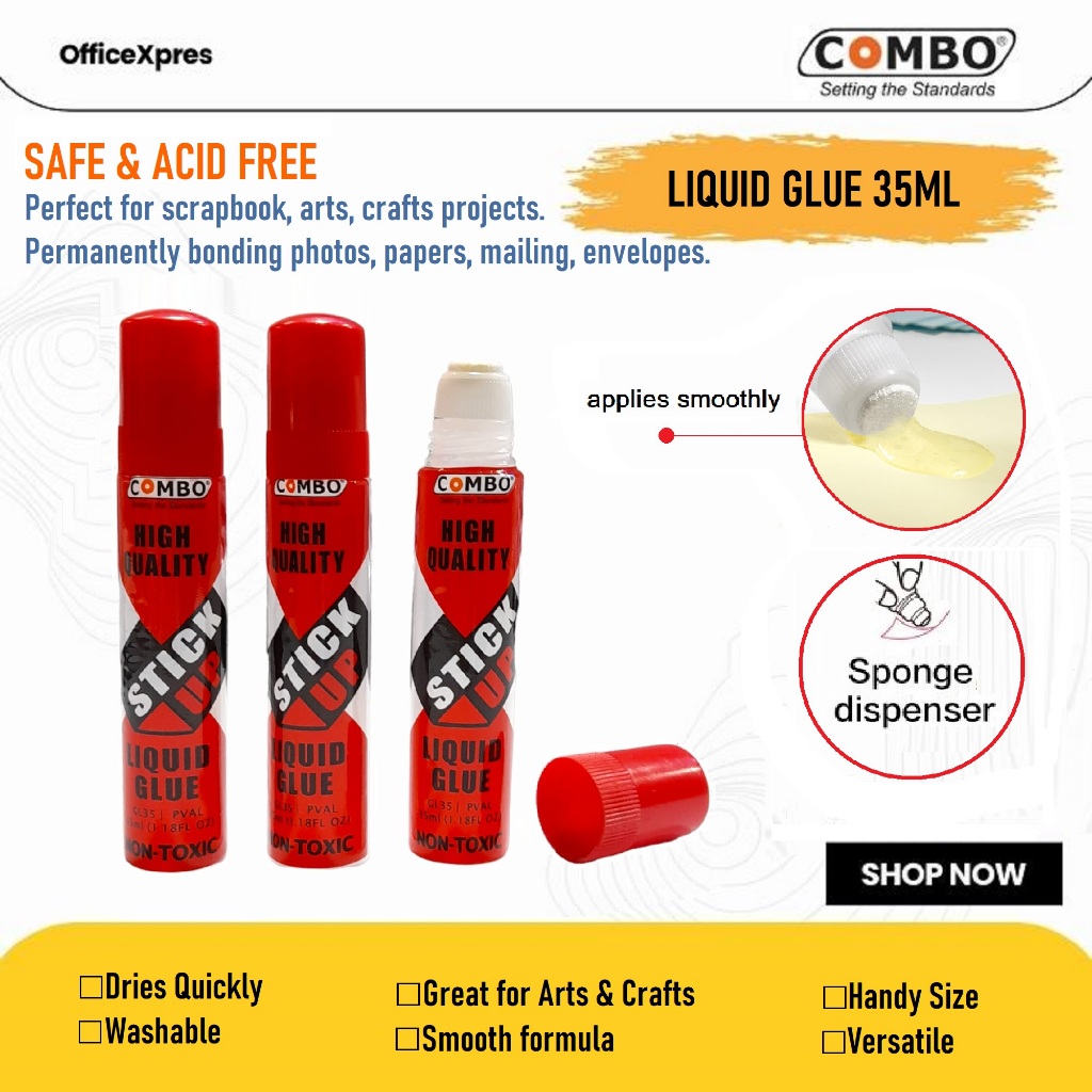 

Lem Cair 35ml / Liquid Glue / Lem Perekat / Lem Bening / Washable Glue / Lem Kertas Cair 35ml Combo