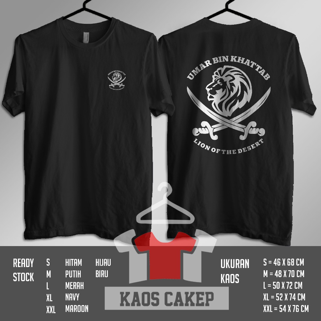 Kaos Umar Bin Khattab Lion Of The Desert Baju Dakwah