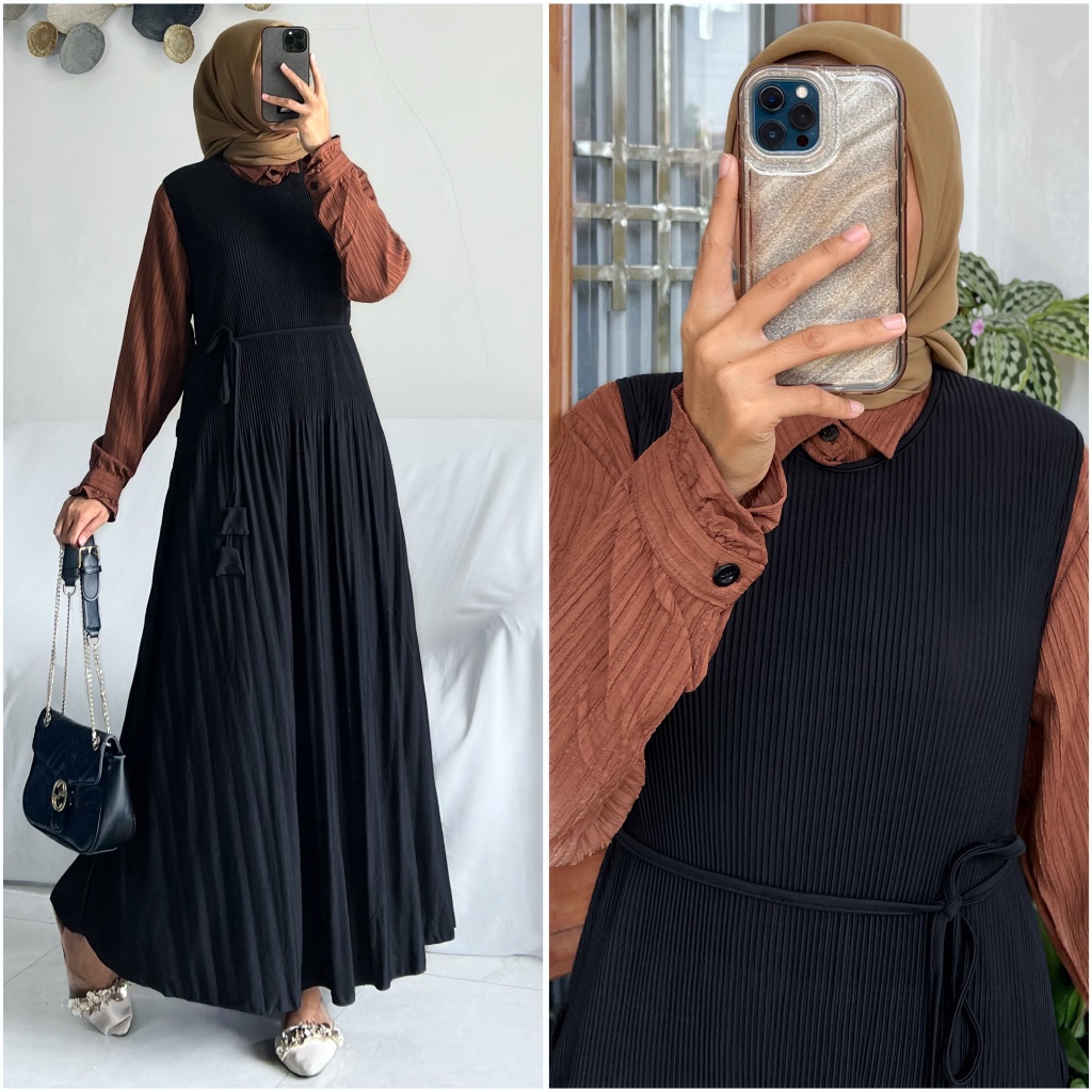 Inner Dalaman Dress Gamis Plisket by ZALFA OUTFIT