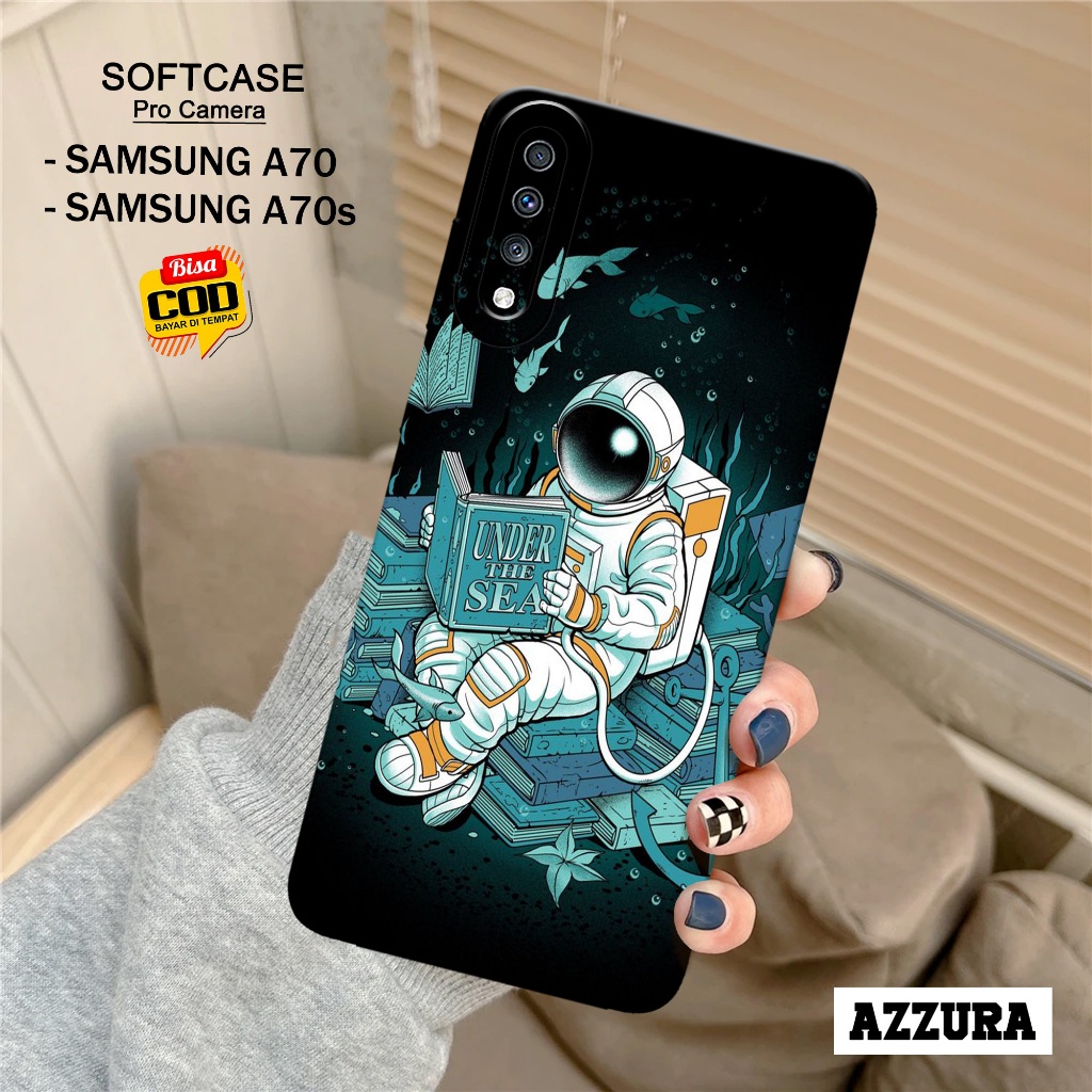 AZZURA - Case Samsung A70 / A70s Terbaru - Fashion Case Astronot - Casing Hp Samsung A70 / A70s Terb