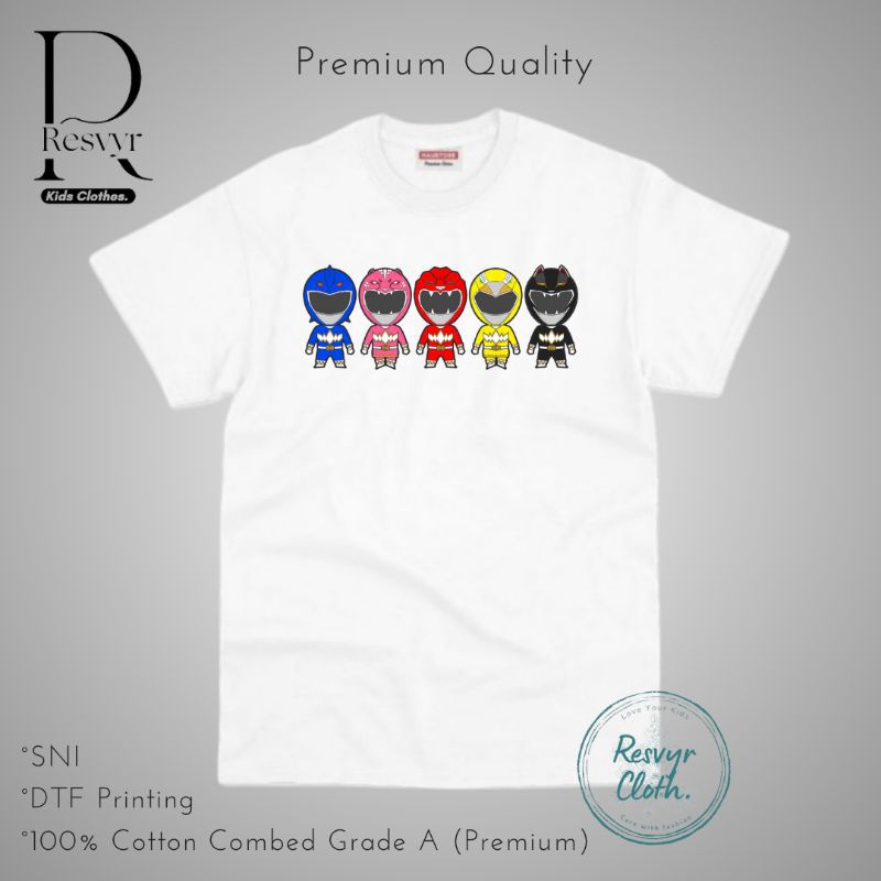 T-Shirt Anak Chibi Power Ranger - Unisex
