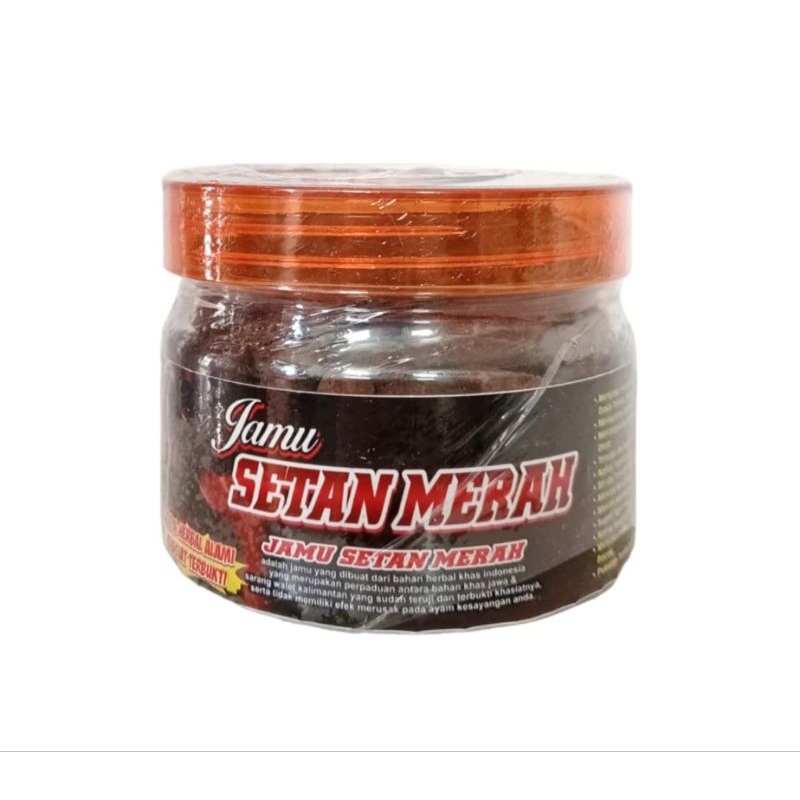 JAMU SETAN MERAH AYAM BOTOL TOPLES ISI 110 BUTIR JAMU AYAM PETARUNG JAGO LAGA ADUAN ADU BANGKOK