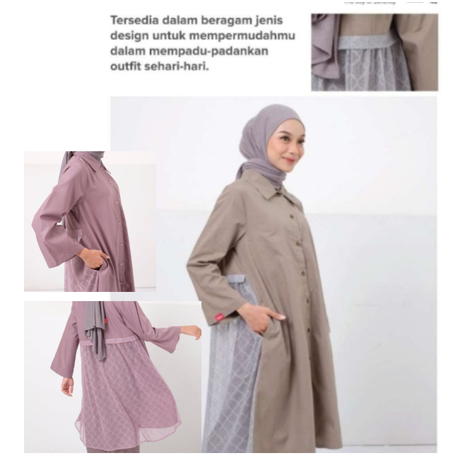 DAUKY L Tunic Lace Katun DAUKY Fashion Atasan Tunik Kemeja Blus