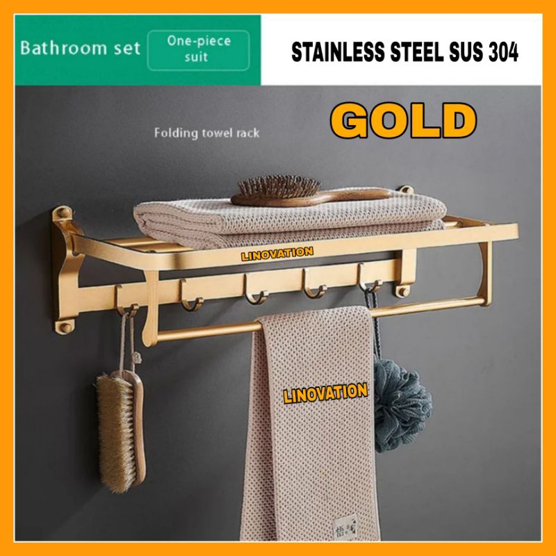 Rak gantungan handuk stainless steel SUS 304 Gold