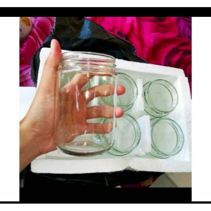 Botol ikan cupang paket 4 pcs Toples kaca 400ml termurah