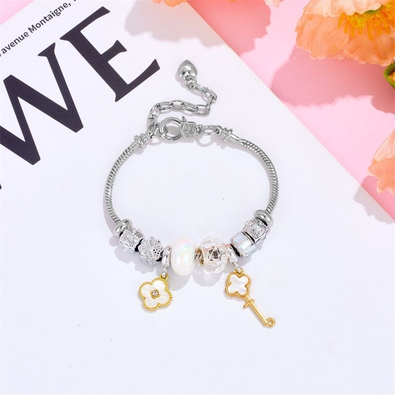 Bbijoux Gelang Bracelet Van Cleef Putih Mewah Stainless Steel