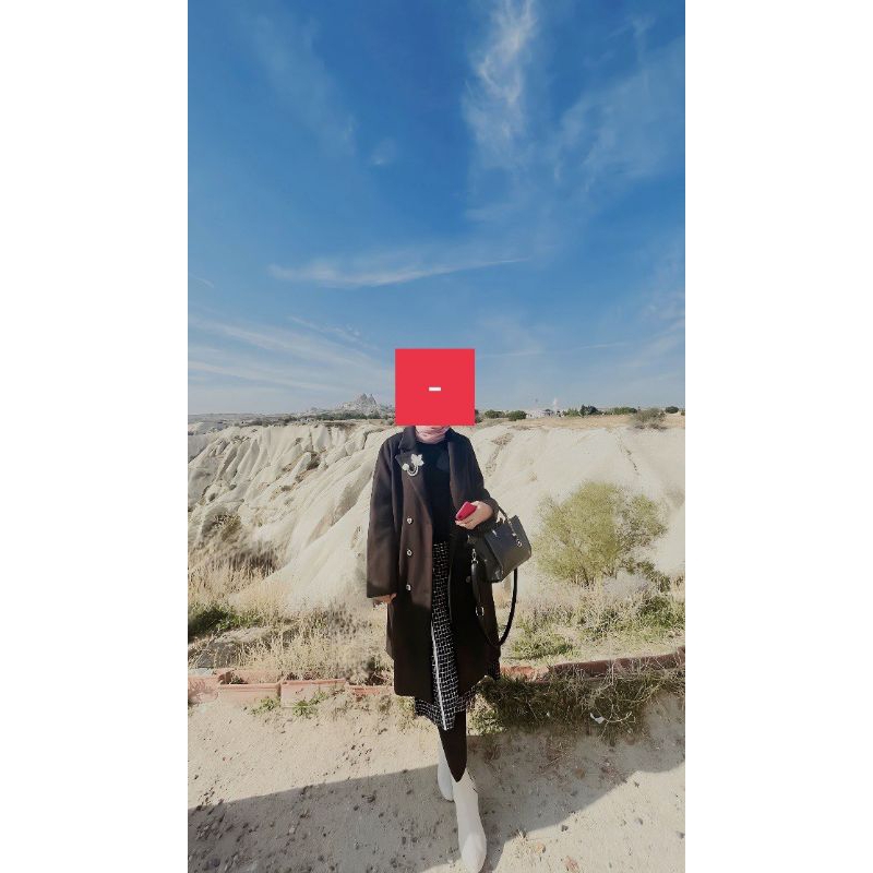 Long Coat woll hitam tebal winter Preloved