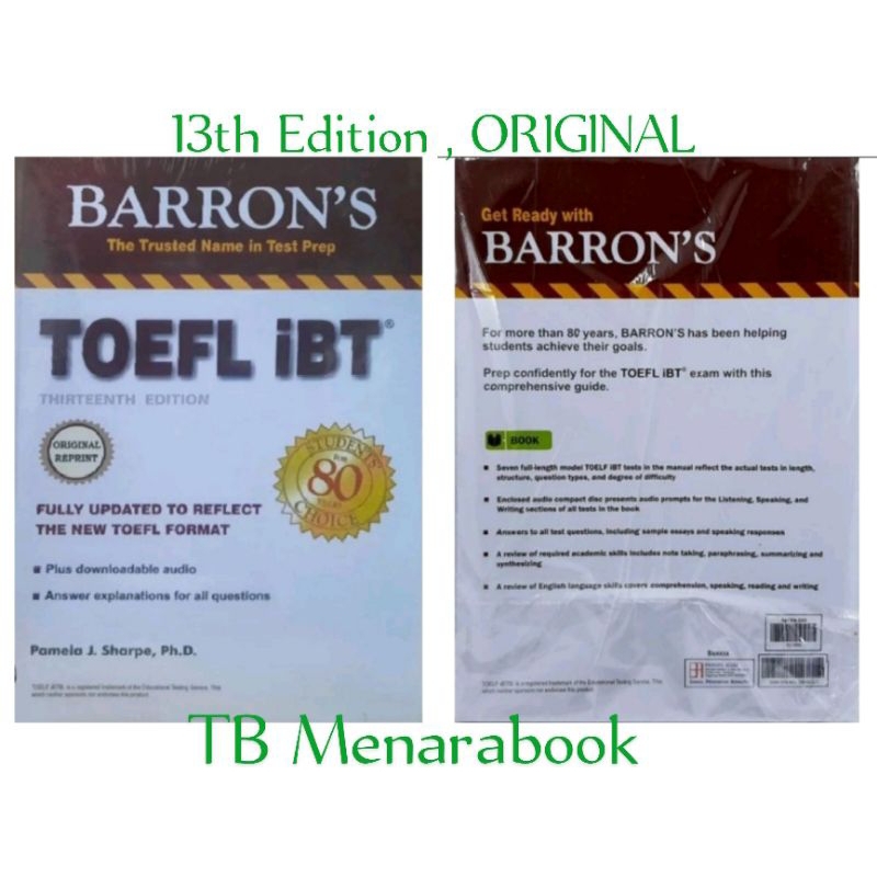 BARRON'S TOEFL IBT 13th Edition, ORIGINAL