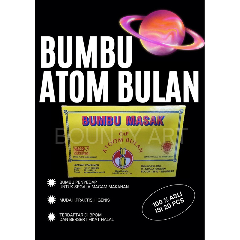 

Bumbu masak penyedap rasa atom bulan 1box