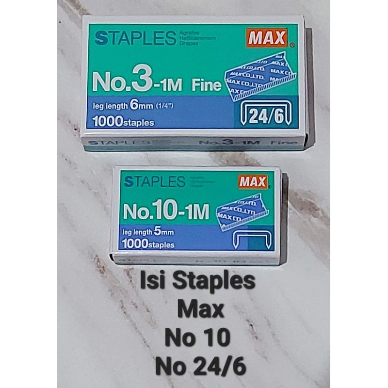 

(1 Pcs ) Max Isi Staples no 10 dan No 3 kwalitas Bagus dan tajam