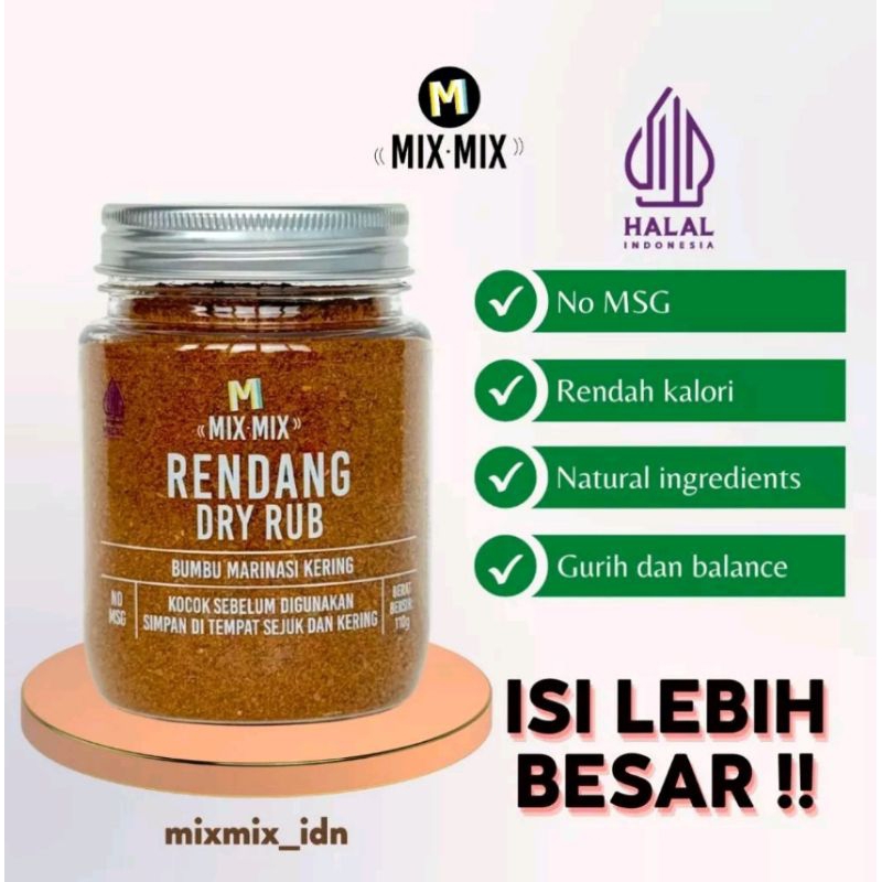 

Mixmix rendang dry rub-mix mix rendang-bumbu marinasi serba guna 110 gram