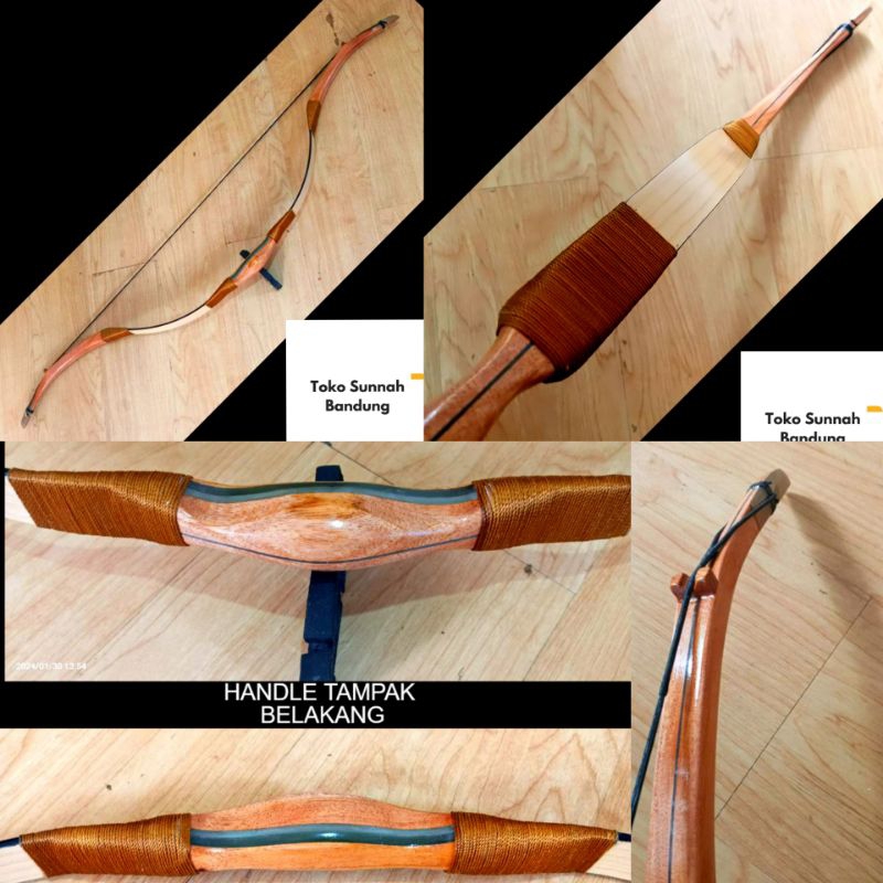 Busur Panah TURKIE Long EFG Import Laminasi Siyah handle double insert 27-50Lbs