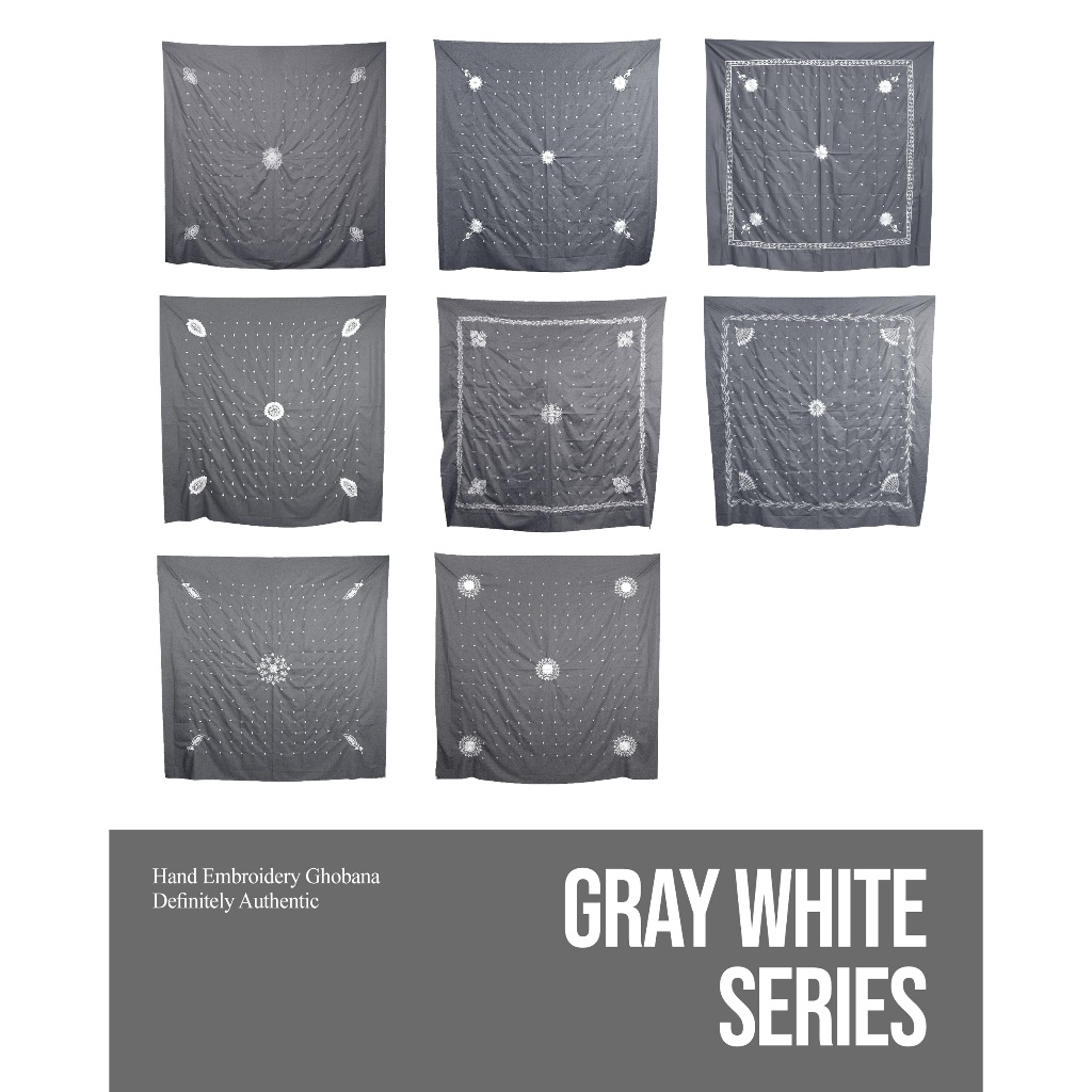 Yateer Ghobanah Imamah Hijazy Ukuran 150 x 150 Gray - White