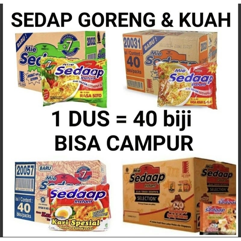 mie sedap goreng kuah 1 dus