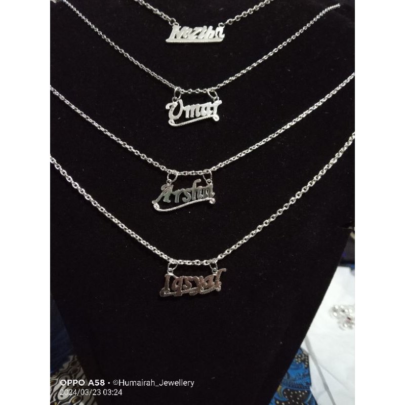 Kalung Nama perak Asli Po cepat