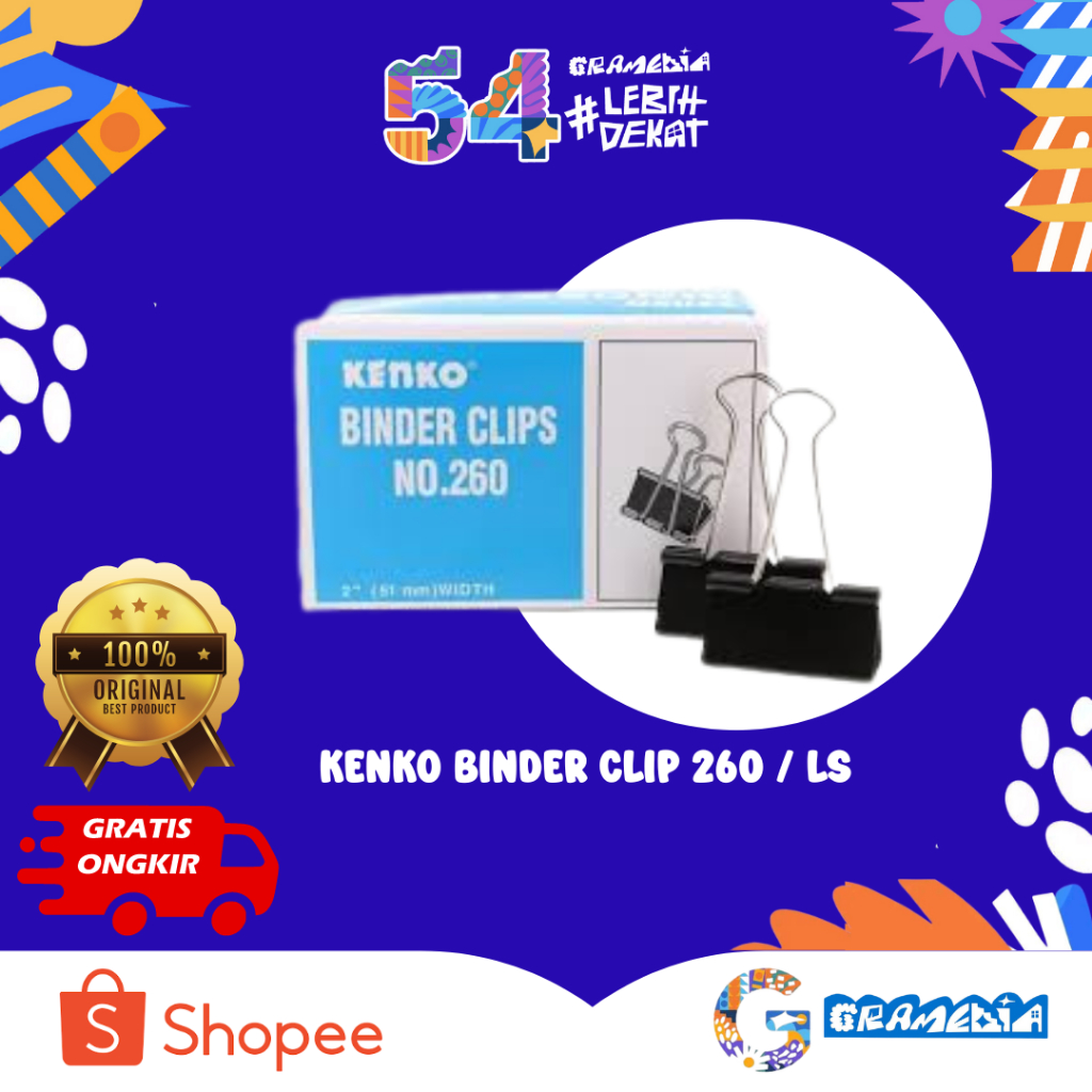 

Gramedia Bogor - Kenko Binder Clip 260 / Lsn