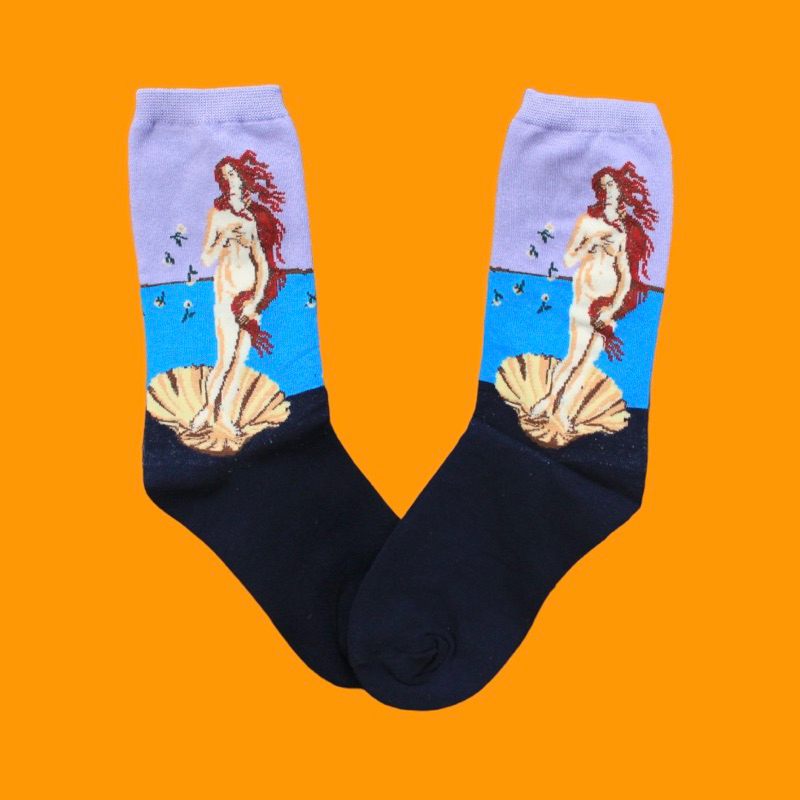 Kaos Kaki Motif Lukisan The Birth of Venus