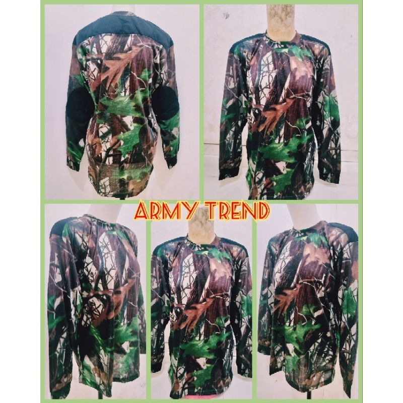 BAJU KAOS LORENG ARMY DECKER CAMOFLASE LENGAN PANJANG / KAOS LORENG PERBAKIN / KAOS LORENG BERBURU /