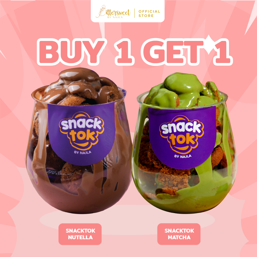 

BUNDLE - SnackTok Matcha Full Cookies & Nutella Full Cookies - Bittersweet by Najla READY STOCK