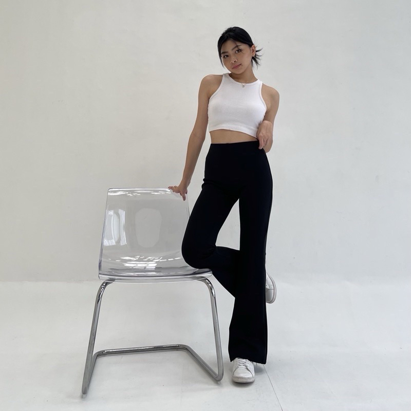 RAVEENA - Flare Pants Highwaist Cutbray - Celana Panjang Wanita