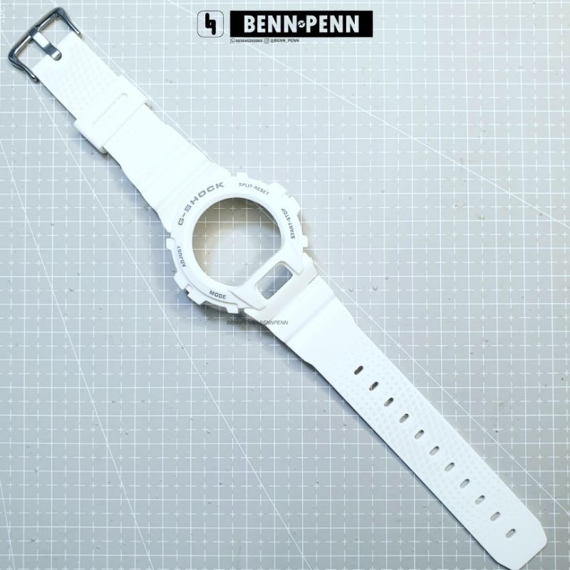 BNB DW 6900 WHITE SOLID GLOSSY BEZEL STRAP G SHOCK