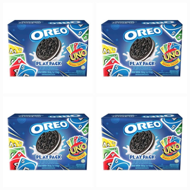 

Oreo Play Pack Biskuit Sandwich Coklat Dengan Rasa Vanilla , Coklat , Strawberry 358.8 GR