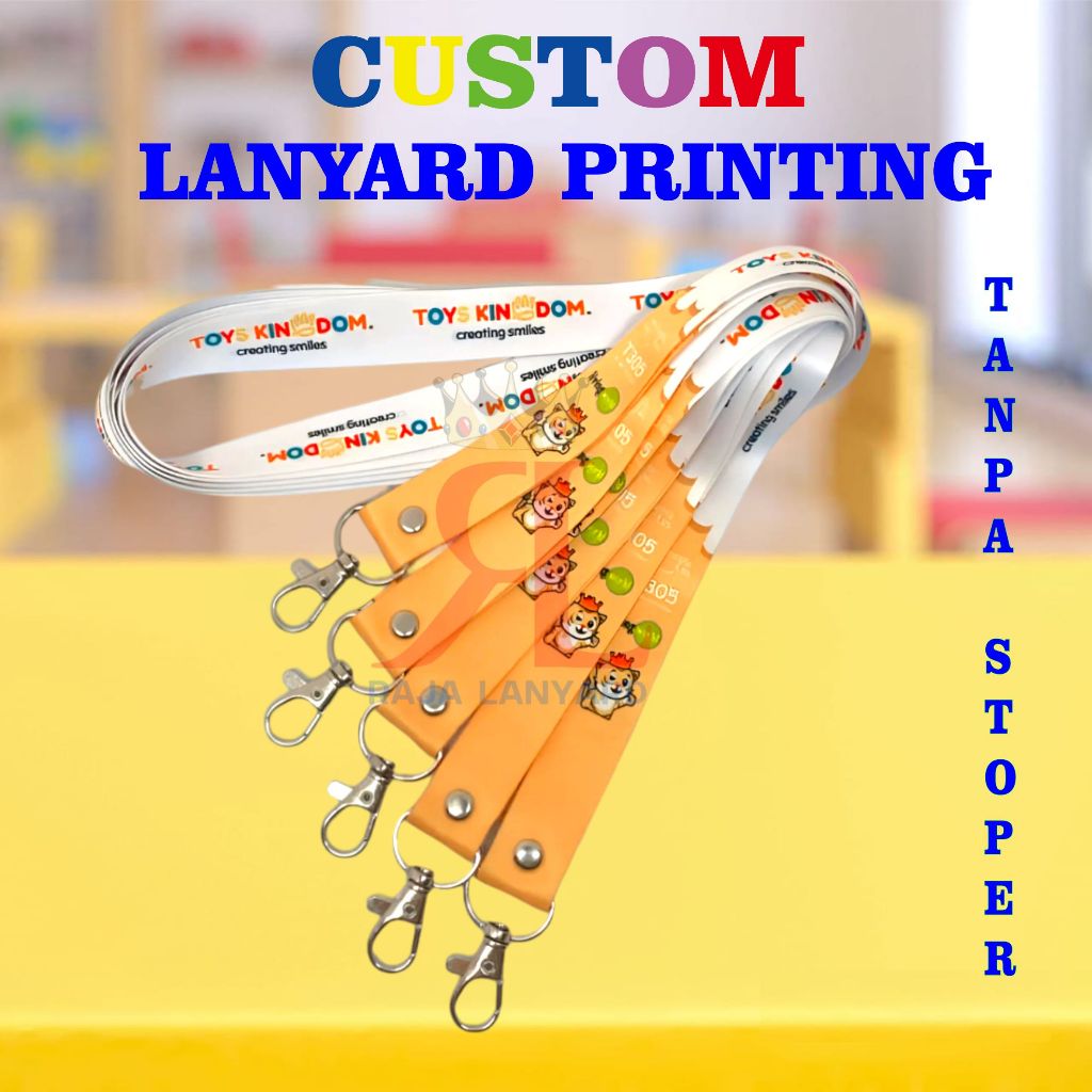 

Lanyard custom printing 2 cm 2 muka tanpa stoper/tali lanyard id card gantungan name tag simple