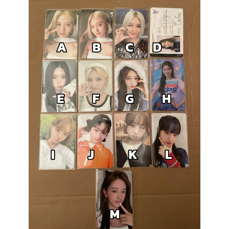 Photocard ive official gaeul, leeseo, rei, liz, yujin