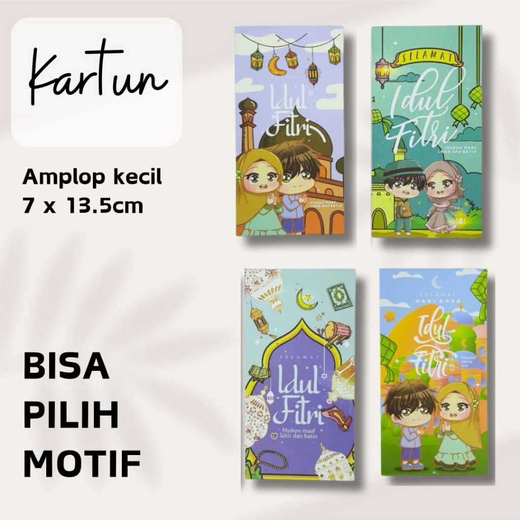 

(ISI 14 pcs) Amplop Lebaran Idul Fitri 2024 Unik Murah Karakter Anak Kartun Lucu