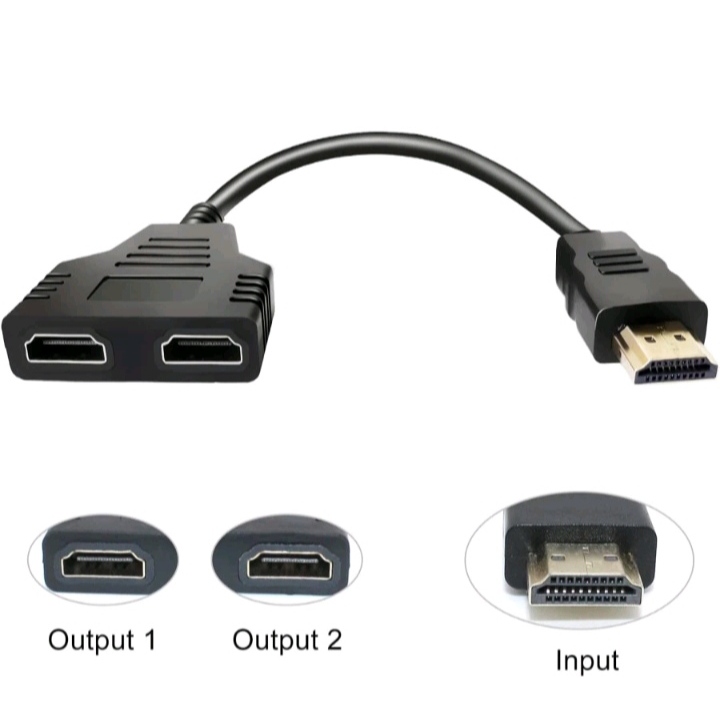 Splitter hdmi 2 port cabang hdmi konverter hdmi kabel adaptor