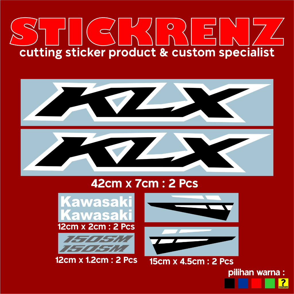 Cutting Sticker Stiker Motor Kawasaki KLX150SM 02 Custom