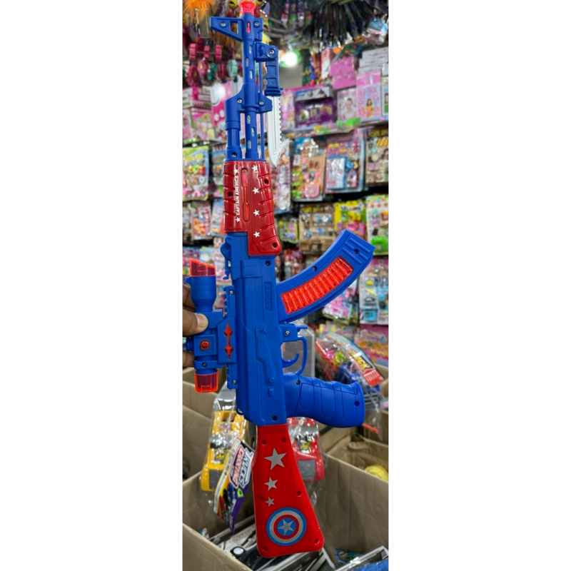 maianan anak senapan bunyi,senapan baterai,ak 47 baterai,senapan karakter capten america,bisa COD