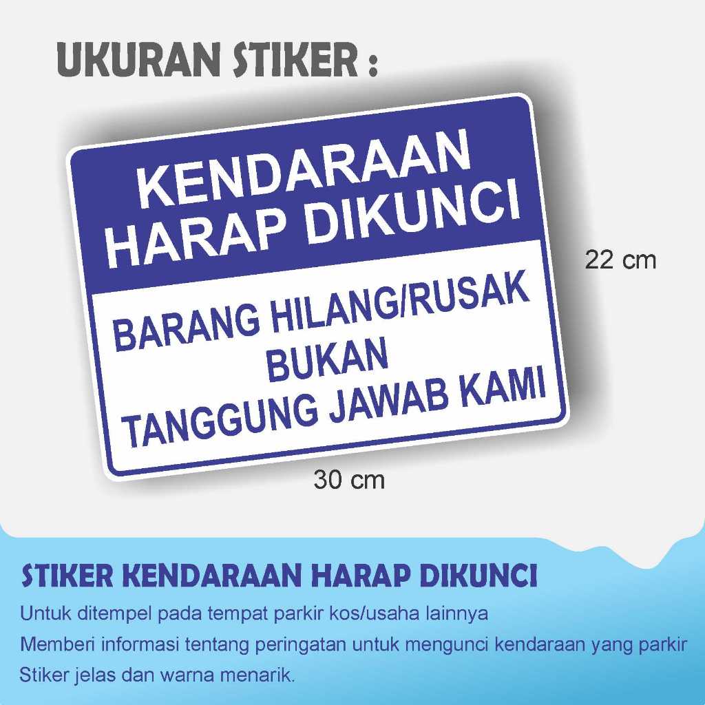 

STIKER KENDARAAN HARAP DIKUNCI