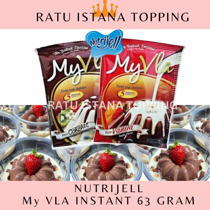 

NUTRIJELL MY VLA BUBUK INSTANT 63 GRAM VANILLA COKLAT FLA PUDDING NUTRIJEL PUDING VANILA COKELAT