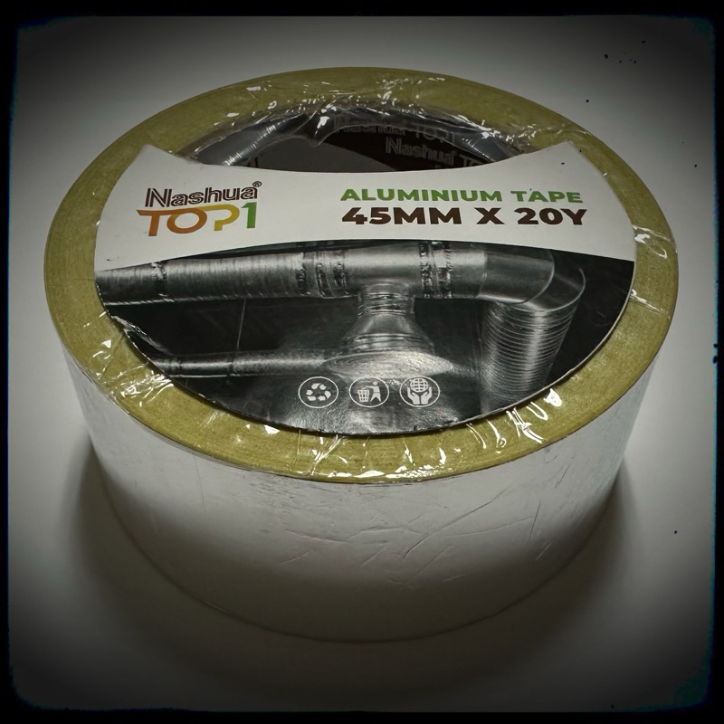 

Aluminium Tape merek NASHUA TAPE spesifikasi 45 mm X 20 Yard warna Silver