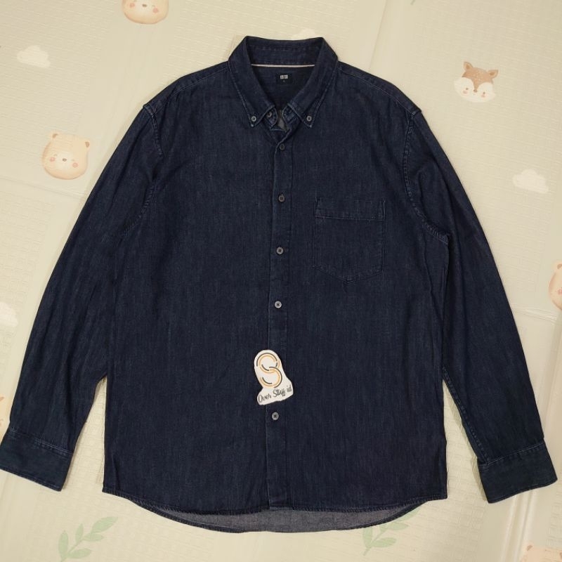 Uniqlo Denim Second - Kemeja Uniqlo Second Selvedge