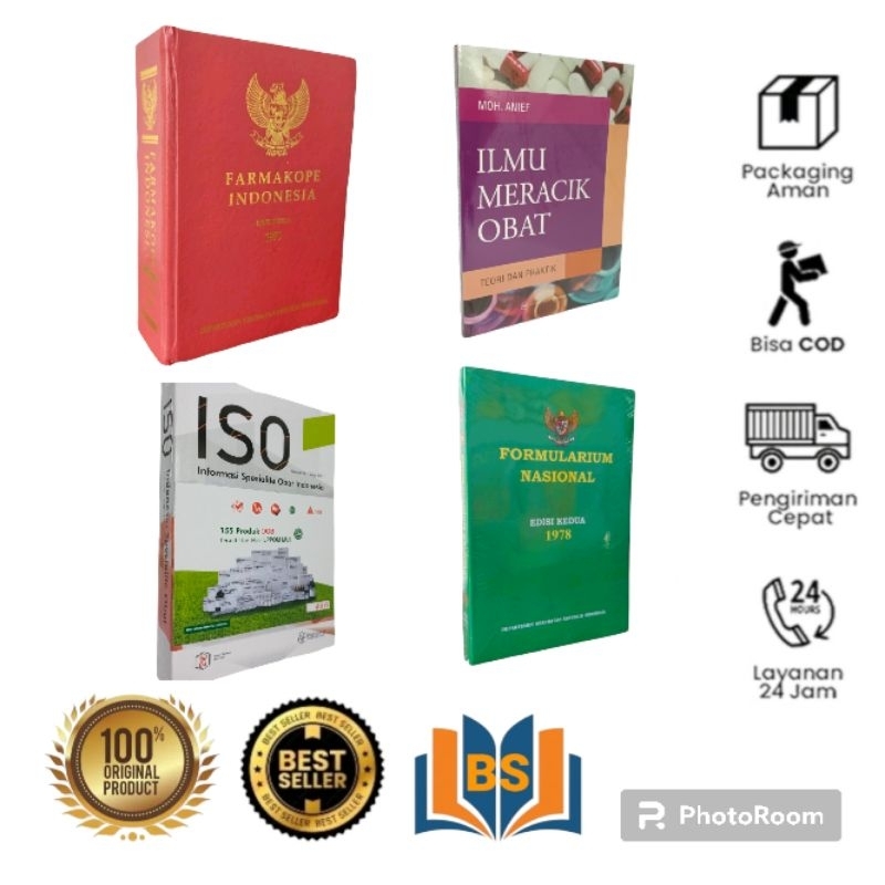 [ORIGINAL] Paket 4 Buku Farmasi Farmakope Edisi 3, ISO, IMO dan Formularium Nasional [PROMO 4 BUKU F
