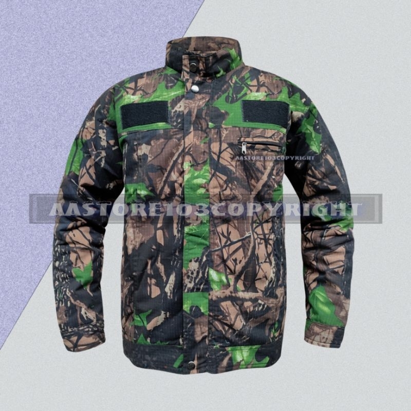 jaket tactical ABG loreng camo Perbakin bahan ripstop