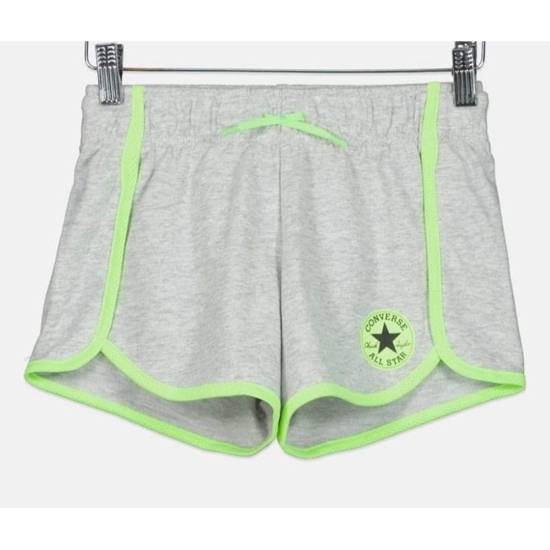 Saleee 100% Original Converse Drawstring Heather Short Light Grey/Lime Pant Girls Kode Produk : 4CA6