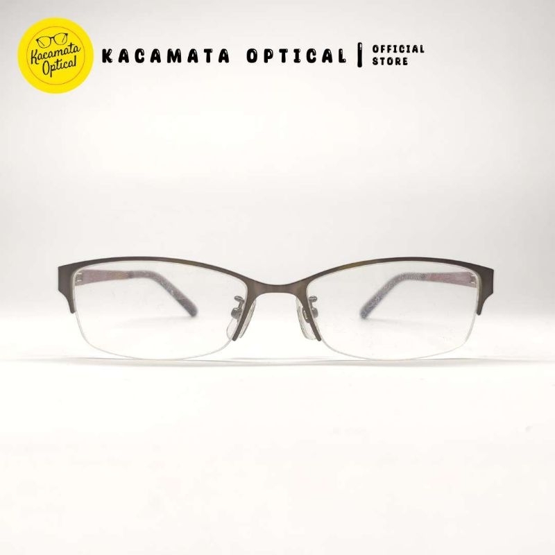 KACAMATA OPTICAL - Frame KMO475 Half Frame Coklat Besi Plastik