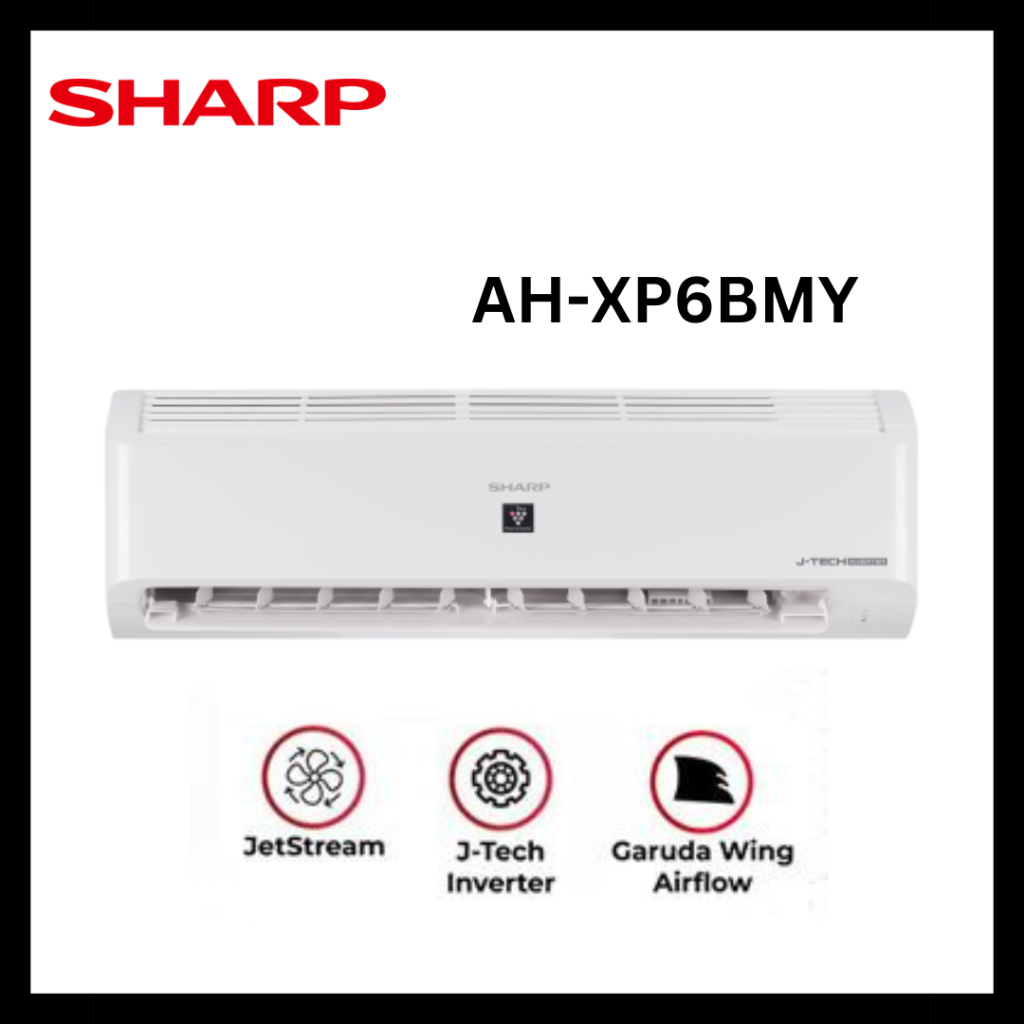 SHARP AC 1/2PK INVERTER AH-XP6BMY PLASMACLUSTER GARANSI RESMI SHARP