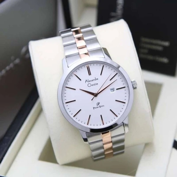 AC 1007 Besi Jam Tangan Original Couple Alexandre Christie
