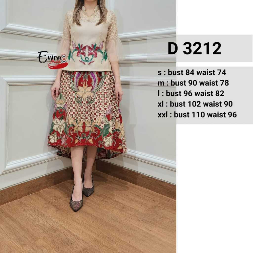 Dress Batik Wanita Modern D 3211 /Dress Pesta/Batik Set Couple/Dress Kondangan By Evira Batik