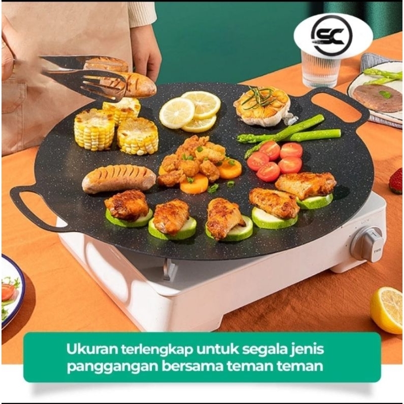 Wajan Teflon Grill Datar Anti Lengket 34cm