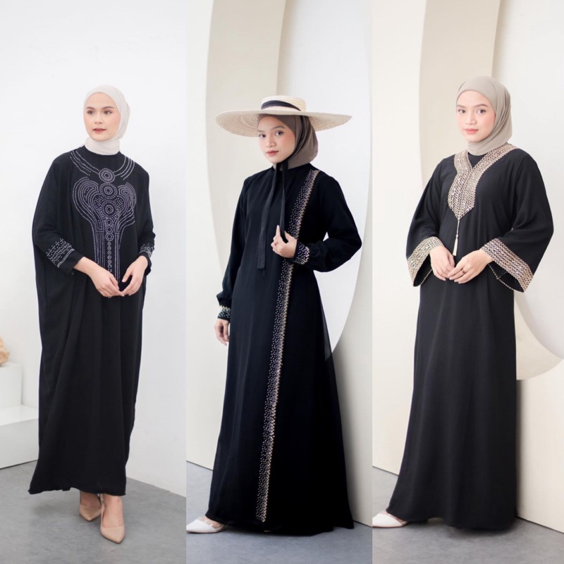 Abaya Hitam long dress Gamis muslim umroh/haji